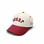 Jesus - Maroon & Cream Hat (Upside down)