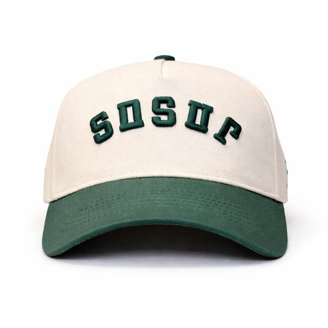 Jesus - Green & Cream Hat (Upside down)