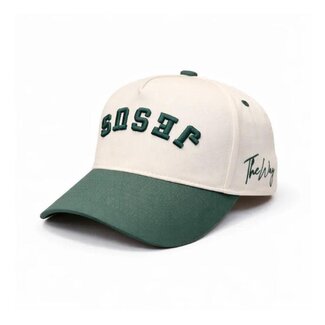 Jesus - Green & Cream Hat (Upside down)