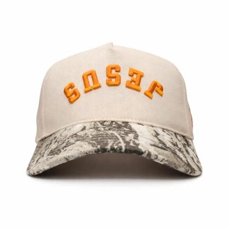 Jesus - Camo, Orange & Cream Hat (Upside down)