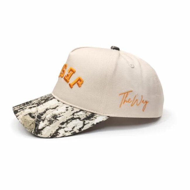 Jesus - Camo, Orange & Cream Hat (Upside down)