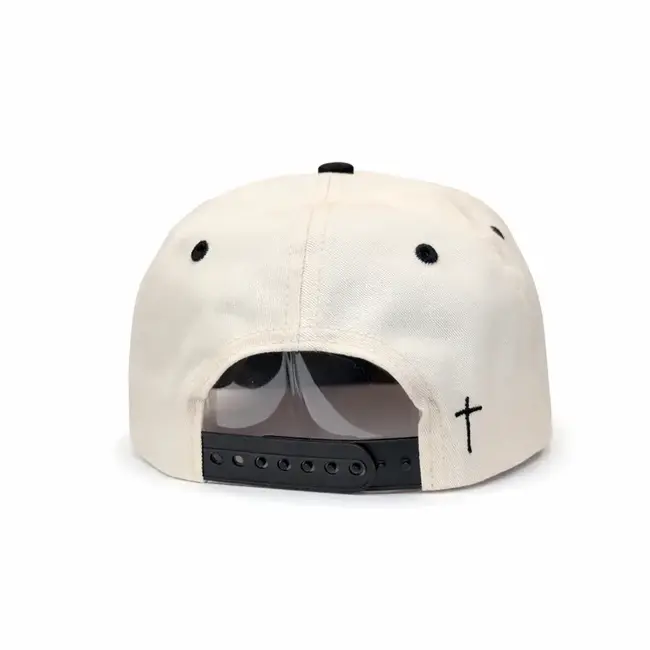 Jesus - Black & Cream Hat (Upside down)