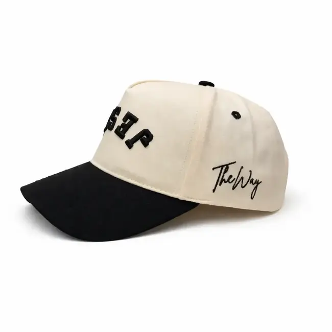 Jesus - Black & Cream Hat (Upside down)