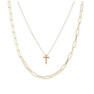 Layered Cross Pendant Necklace