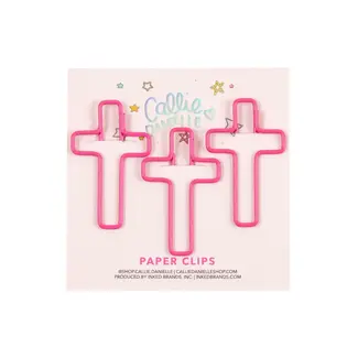 Pink Cross Paperclips