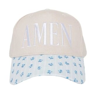Amen Cap Trucker Two-Toned Lt Blue Floral