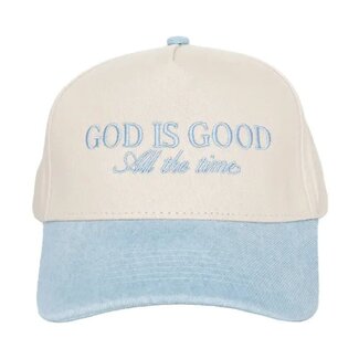 God is Good Tan and Denim Hat