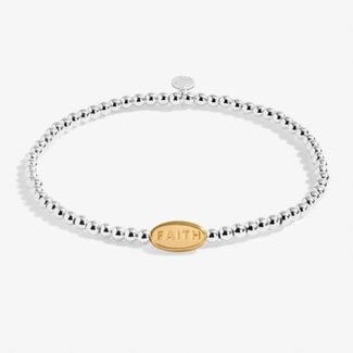 A Little 'Faith' Bracelet In Silver And Gold-Tone Plating