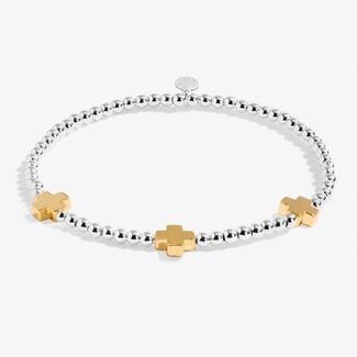 A Little 'Pray Believe Receive' Bracelet In Silver And Gold-Tone Plating