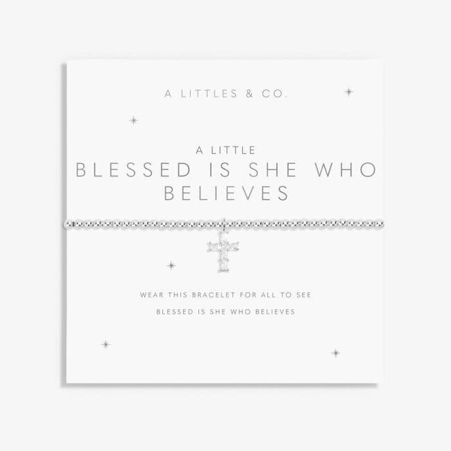 A Little 'Blessed Is She Who Believes' Bracelet In Silver Plating