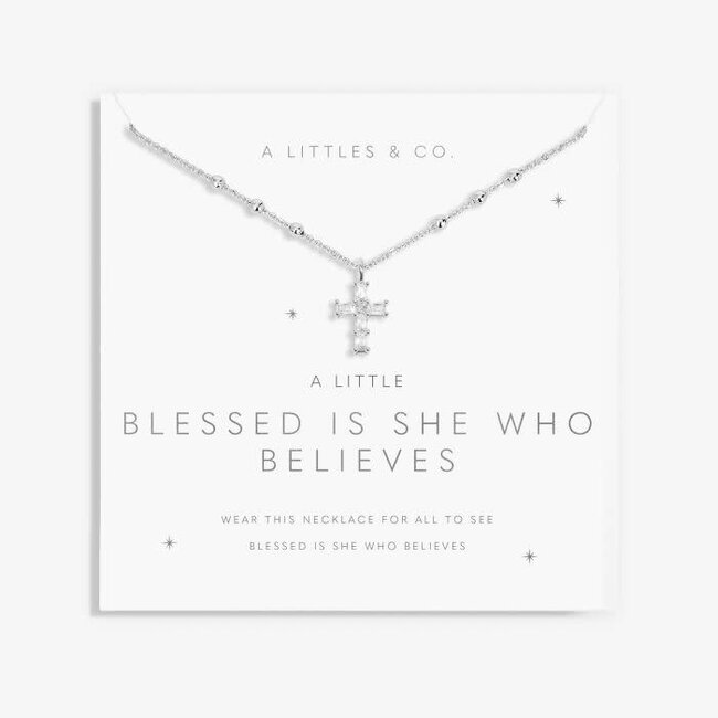 A Little 'Blessed Is She Who Believes' Necklace In Silver Plating