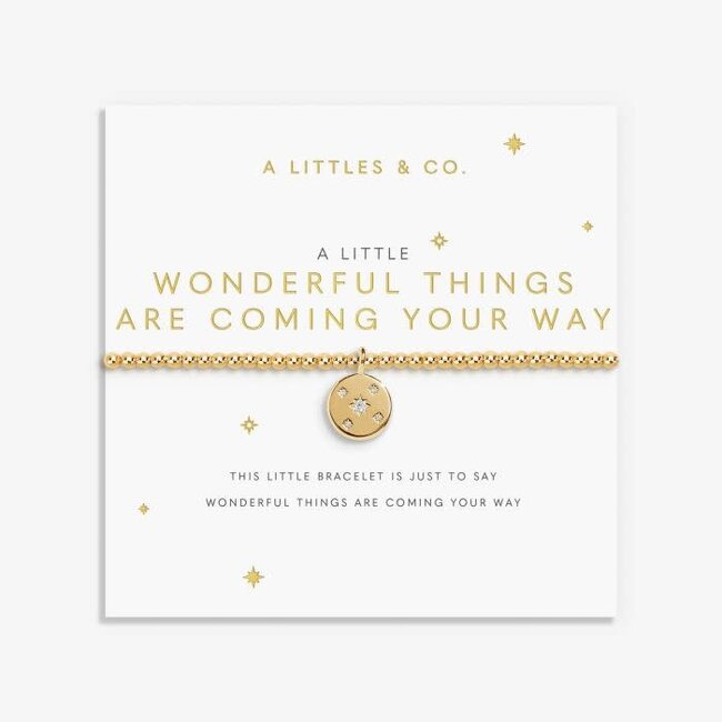 A Little 'Wonderful Things Are Coming Your Way' Bracelet In Gold-Tone Plating
