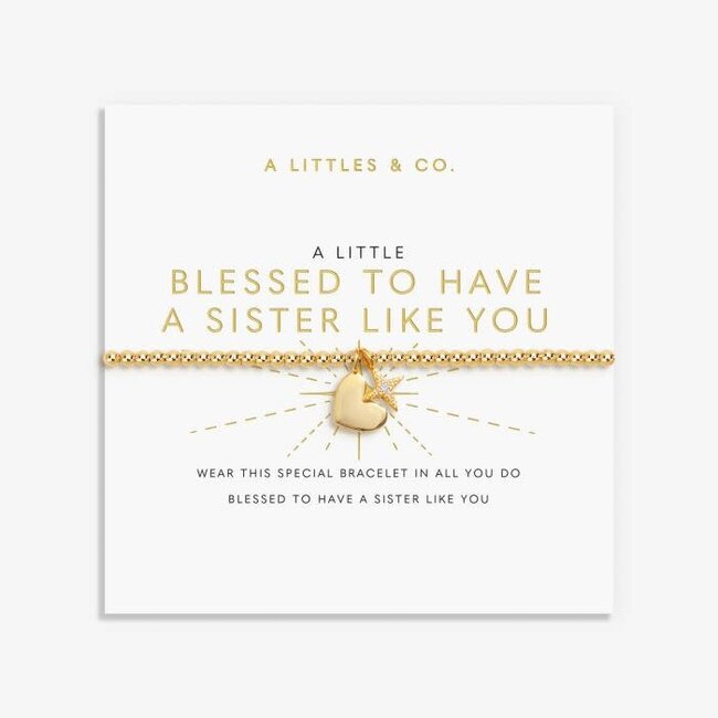 A Little 'Blessed To Have A Sister Like You' Bracelet In Gold-Tone Plating