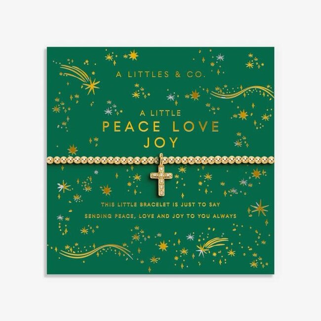 Christmas A Little 'Peace, Love, Joy' Bracelet In Gold-Tone Plating