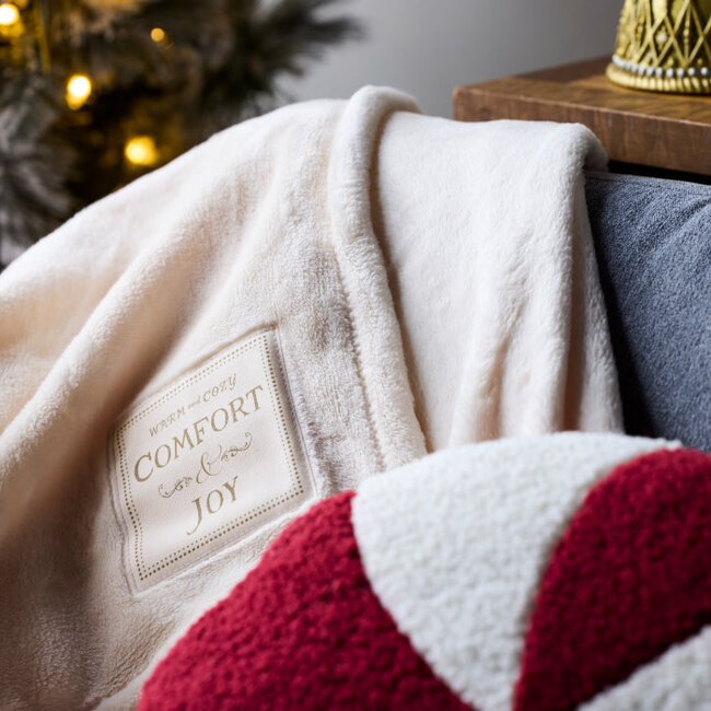 Comfort and Joy Cream Throw Blanket - 50x60in