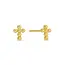 Petite Dot Cross Stud Earrings On Red Velvet Tag