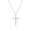 Classic Devotion: Delicate Cubic Zirconia Cross Necklace-Silver