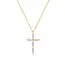 Classic Devotion: Delicate Cubic Zirconia Cross Necklace-Gold