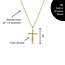 Petite Cross Necklace with Sparkling Cubic Zirconia Center-Gold