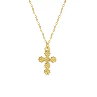Floral Cross Pendant Necklace