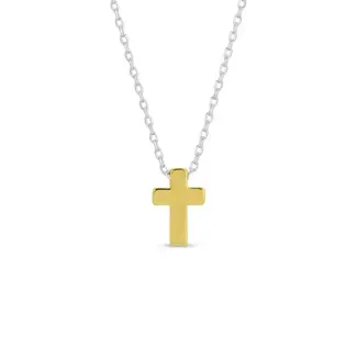 Small Simple Cross Necklace -Gold/Silver