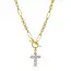 Cz Cross Toggle Necklace