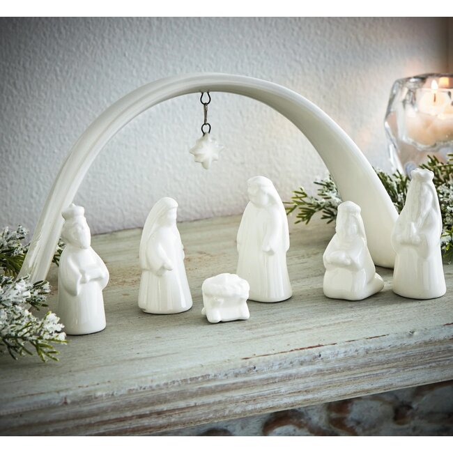 Ceramic Nativity Scene Large Set Of 7