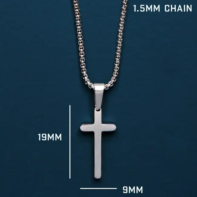 Men's Mini Stainless Steel Cross Necklace