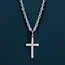Men's Sterling Silver Cross Necklace - Cable Chain