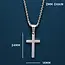 Men's Medium Stainless Steel Cross Necklace
