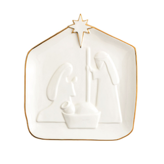 Gold Nativity Platter
