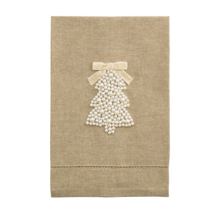 Tree White Christmas Pearl Towel