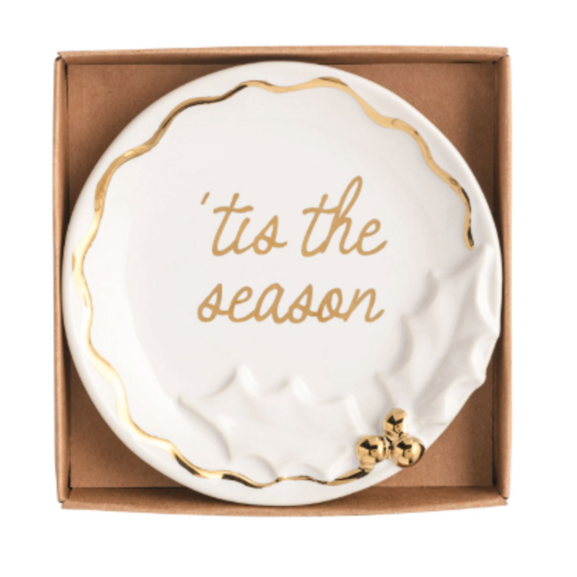 Gold Holly Trinket Dish