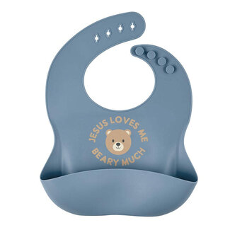 Silicone Bib - Jesus Loves Me Beary Much
