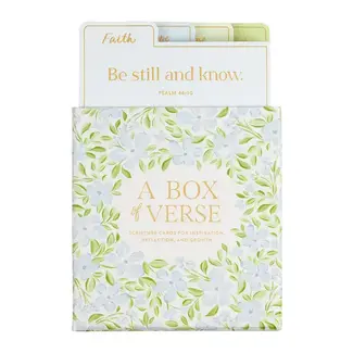 Faith Blue Green Floral Box of Verse 5x7