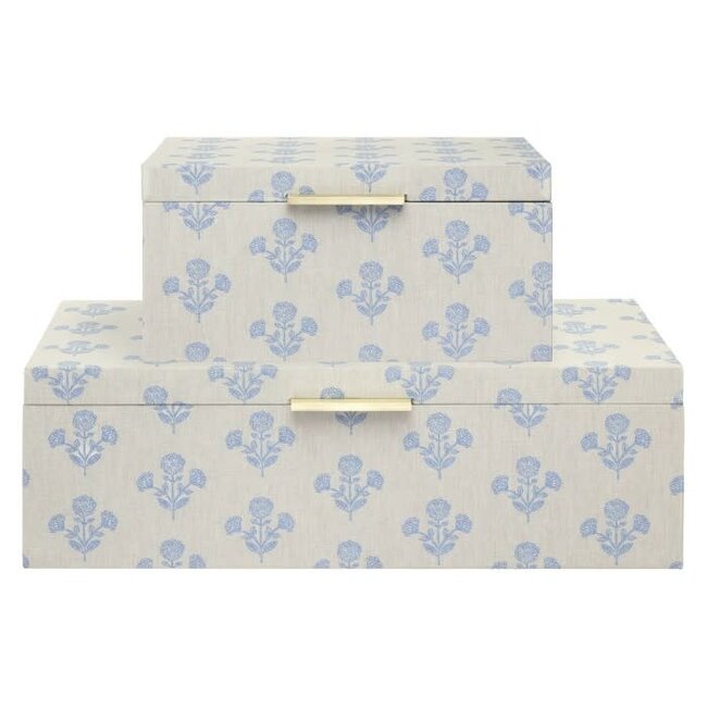 Faith Floral Blue Small Storage Box 6 X 8.25 X 4