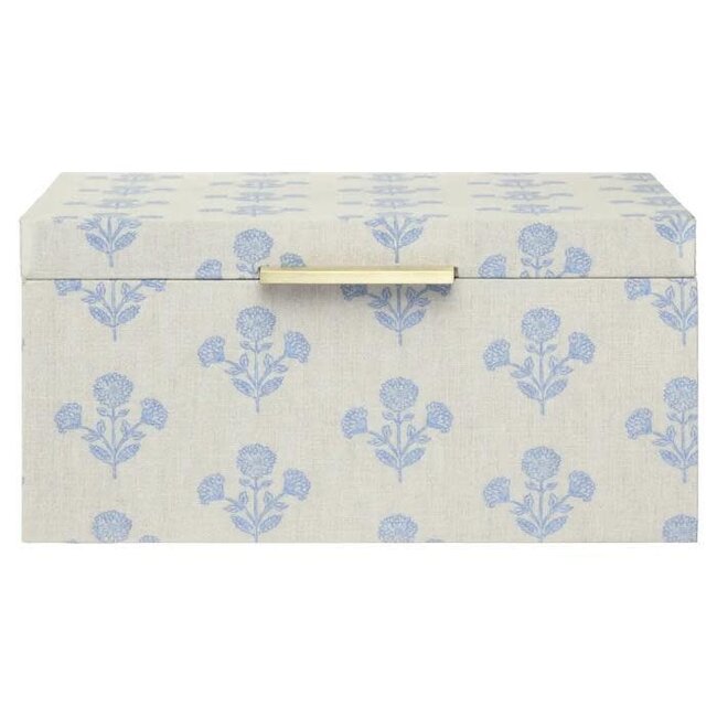 Faith Floral Blue Small Storage Box 6 X 8.25 X 4
