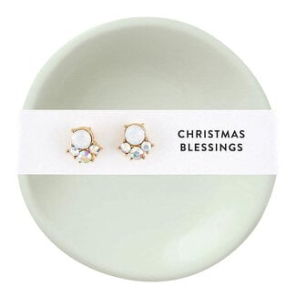 Holiday Stud Earrings & Trinket Tray Sets - Christmas Blessings