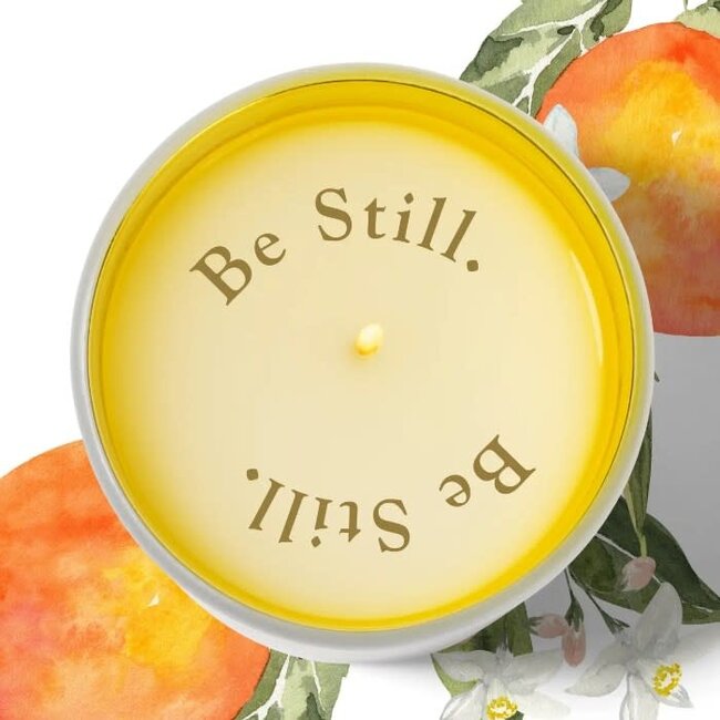 "Be Still" Candle, Psalm 46:10, Hidden Scripture - Calming Lavender & Misty Forest