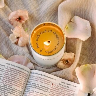 "But with God All Things Are Possible" Candle - Juicy Grapefruit