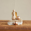Pine Wood & Metal Wire Angel with Stripes, Star & Glitter