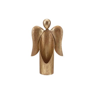 Metal Angel Container, Antique Gold Finish