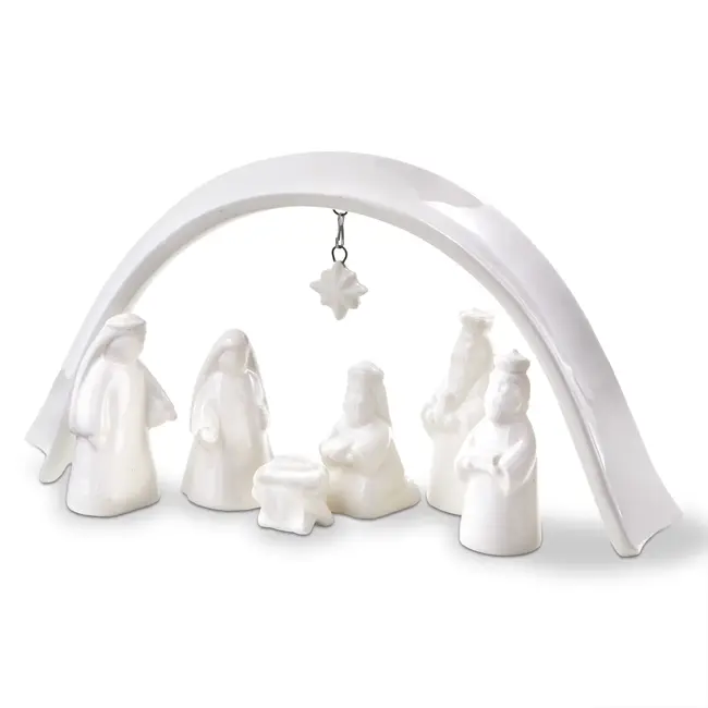 Ceramic Nativity Scene Large Set Of 7