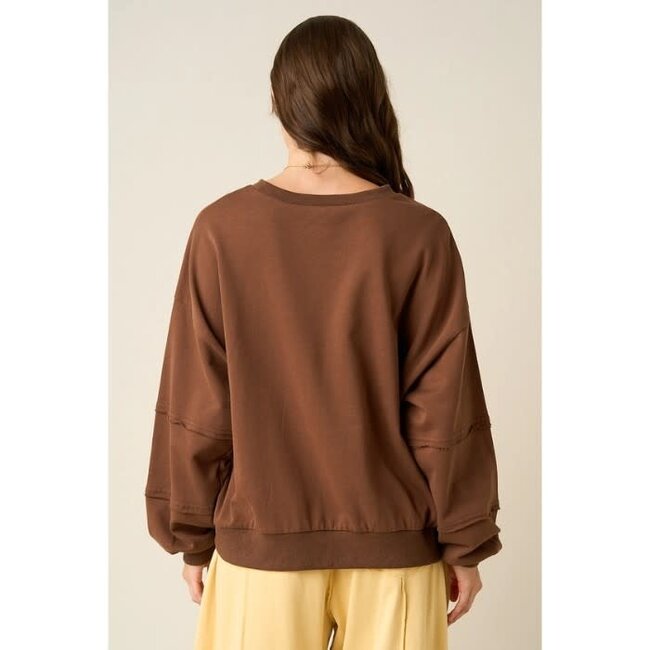 Walk By Faith Patchwork Lettering Sweatshirt