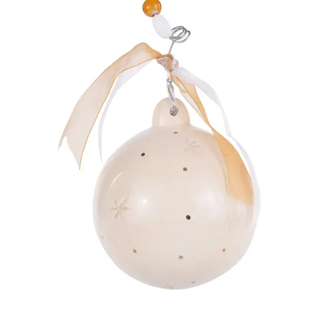 Gold Striped Cross Ornament