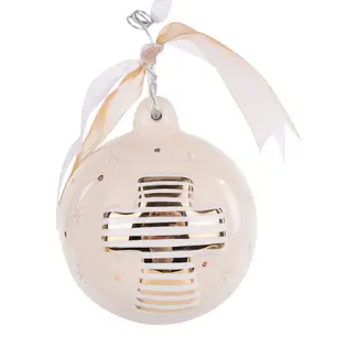 Gold Striped Cross Ornament