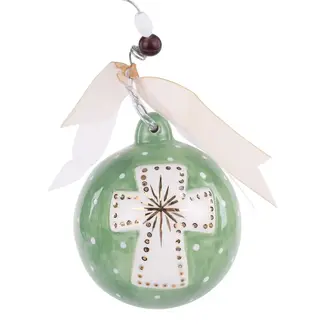 Gold Star Cross Ornament