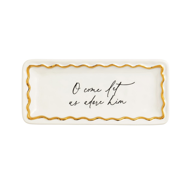 Oh Come Gold Edge Sentiment Tray