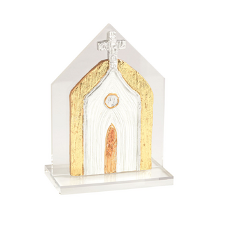Silver & Gold Painted Acrylic Church