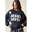 Jesus Saves Patchwork Crew Neck Sweatshirt